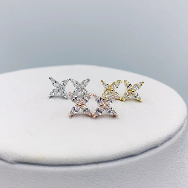 original brand 11 s925 sterling silver high quality lam pointed earring ladies fine jewelry hot sell silverware valentine gift free global