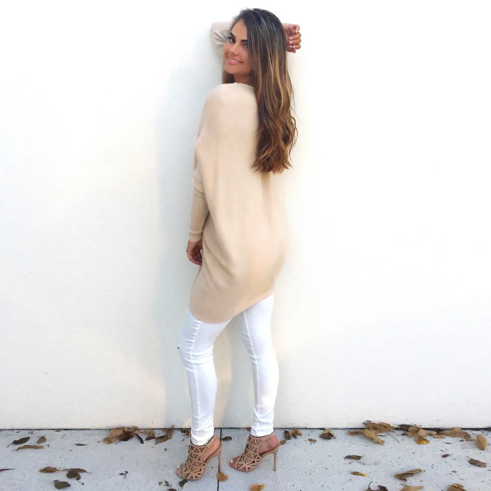 Модный женский свитер сексуальный Повседневный джемпер с длинным рукавом