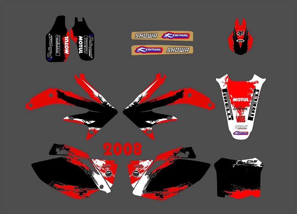 

GRAPHICS Personalised Stickers Motorcycle Decos Kits for HONDA CRF450 450R 2005 2006 2007 2008 0402