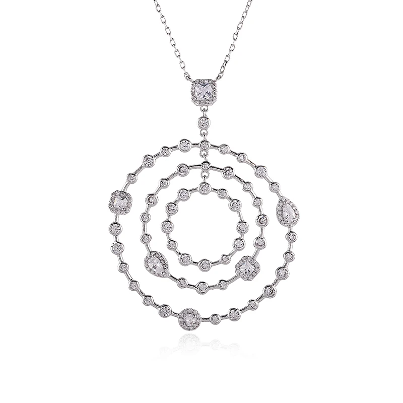 SINZRY новые кубические циркониевые многокруглые Преувеличенные Подвески Ожерелья