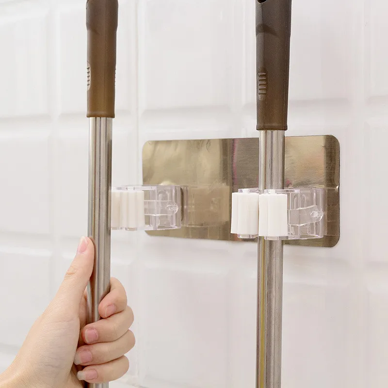 

1 Pcs Kitchen Accessories Wall Mounted Mop Organizer Holder Brush Rack Broom Hanger Hook Kitchen Tools Hook Kitchen Gadgets