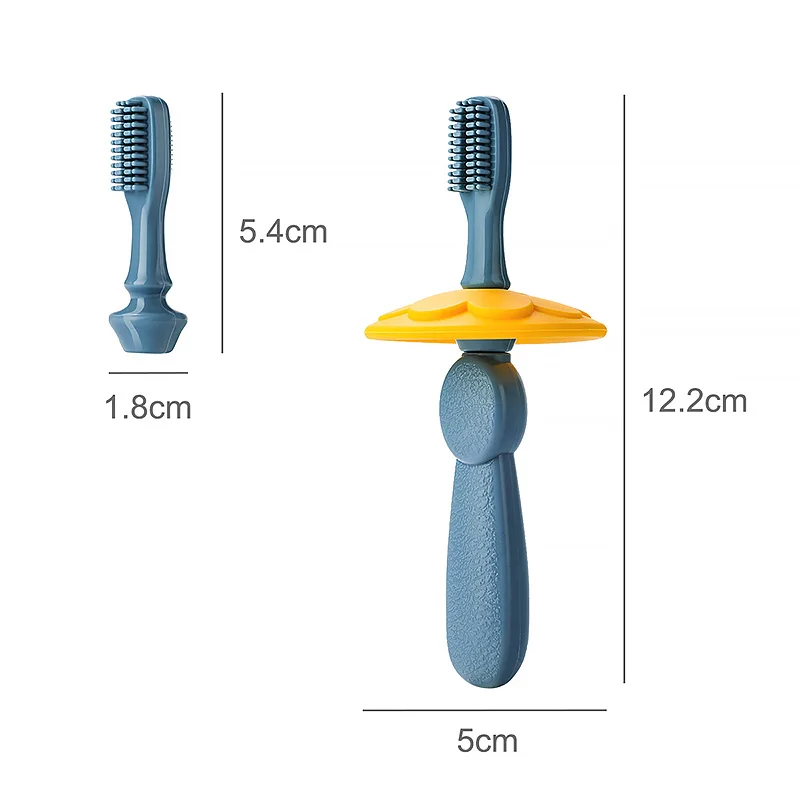 TYRY.HU-cepillo de dientes de silicona para dedos de beb&eacute; + caja, limpieza de goma, suave y transparente-4