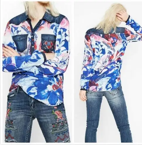 24 xs-XL Различные принтованные Женские рубашки в Deg, Испания,(2 - Цвет: 24 xs-XL