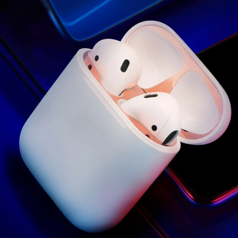 Для Apple AirPods 2 металлическая Пылезащитная Защитная Наклейка защитная крышка для наушников для Airpods 2 Пылезащитная наклейка для AirPods 1