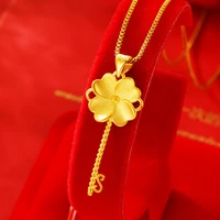 necklace for women key clover necklace 24k gold plated women necklace cute party anniversary wedding engagement fashion jewelry