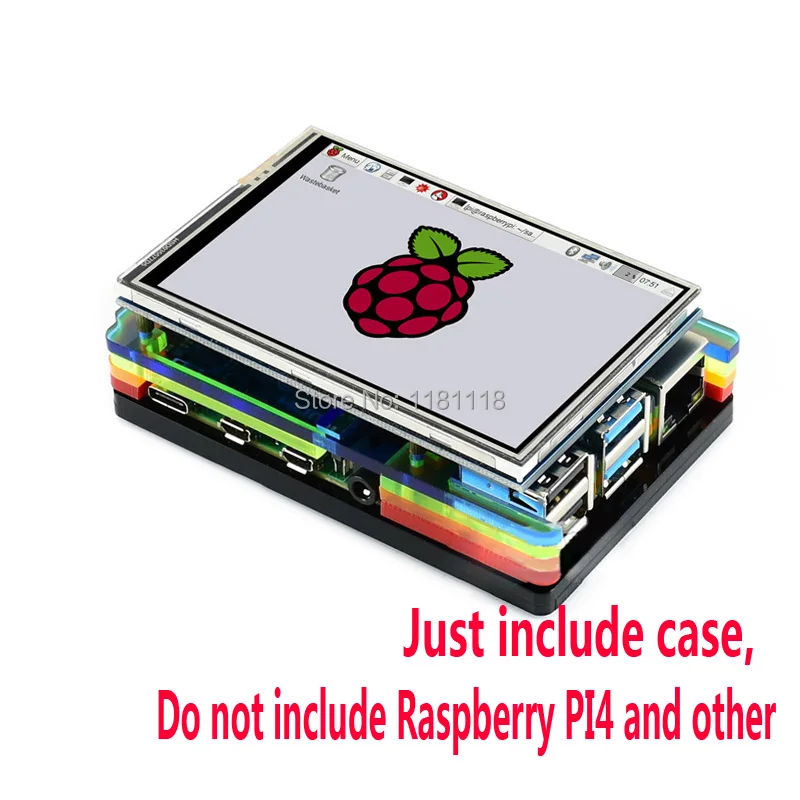 Чехол для Raspberry Pi 4 model B цветной акриловый чехол радужной расцветки 4B с