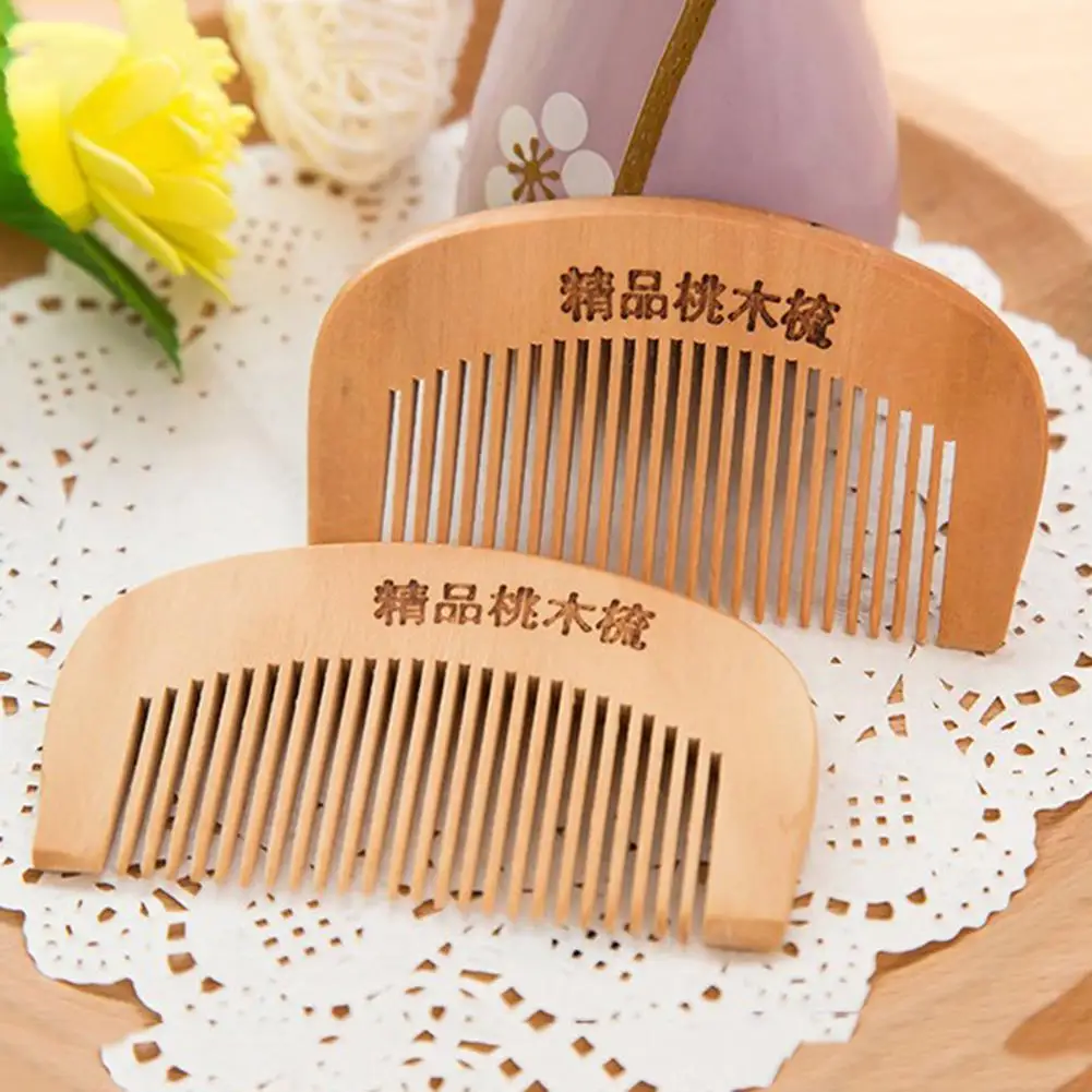 

Hair Comb Anti-static Massage Brush Hair Health Care Natural Peach Wood Comb Close Teeth Anti-Static Head Massage Salon Styling