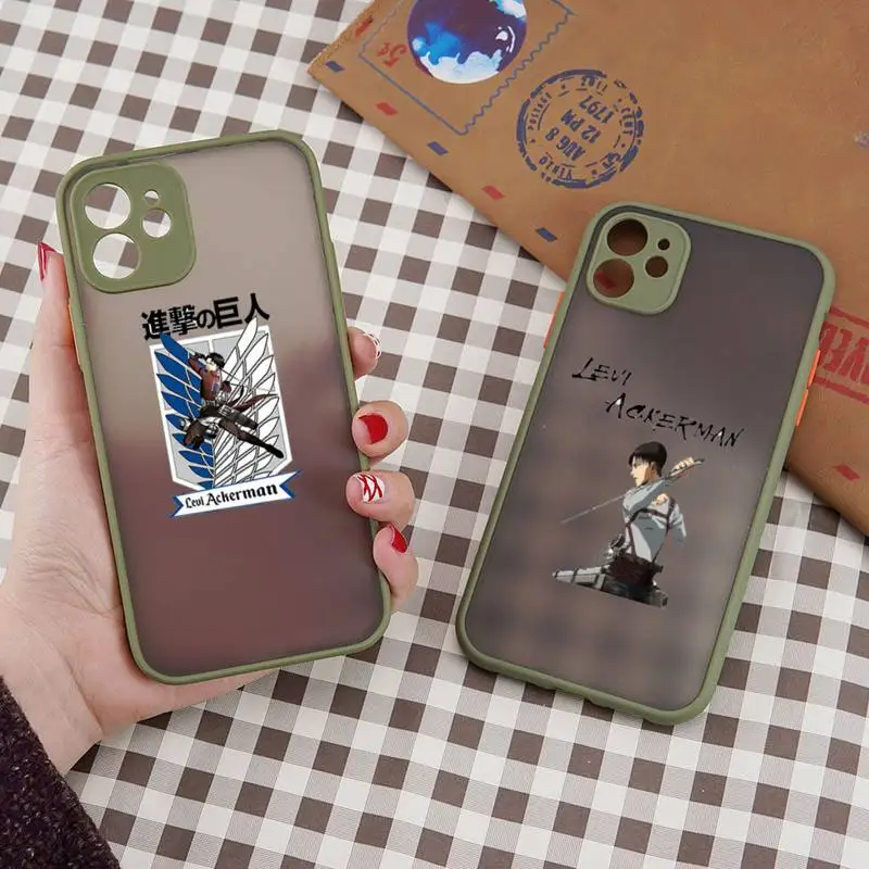 

Attacking Giant Anime pattern Phone Case matte transparent For iphone 7 8 11 12 plus mini x xs xr pro max cover