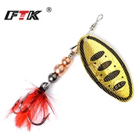 1pc metal spinner bait fishing lure spoon lures 8g14g20g bass hard bait with feather treble hooks pike fishing tackle 11colors