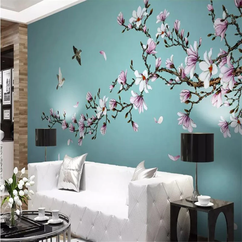 3D обои beibehang на заказ рисунок цветов птиц фон для телевизора фотообои стен 3d