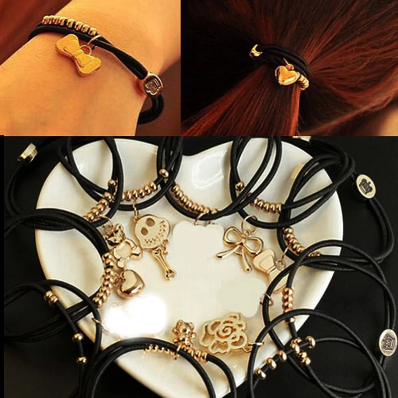 Женский браслет с розой сердцем слоном лисой ключом медведем цветком