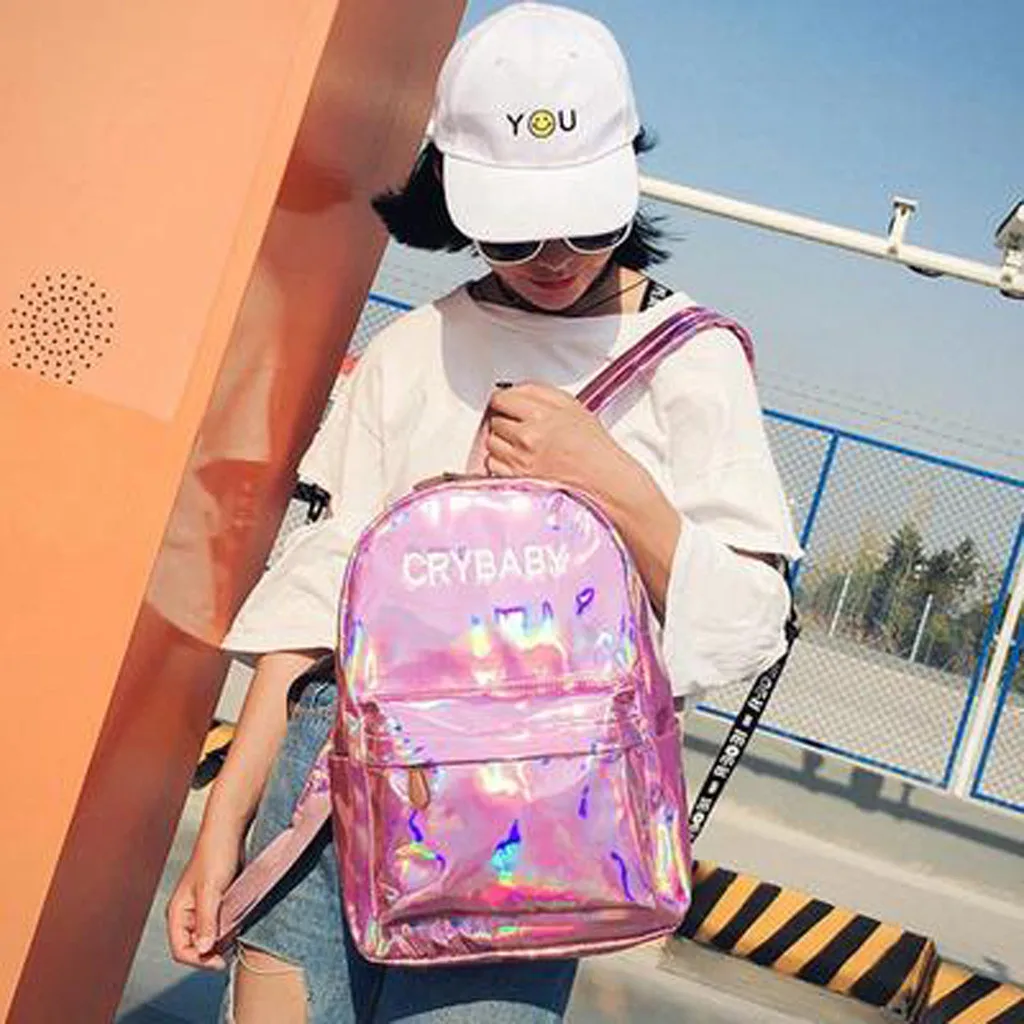 

2021 New Design Backpack Women Fashion Leather Large Capacity Holographic School Bookbag Mochila Feminina Mochila Mujer Mochilas