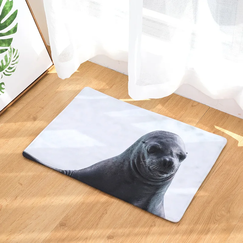 CAMMITEVER милые животные уплотнения дверной коврик с принтом фланелевый