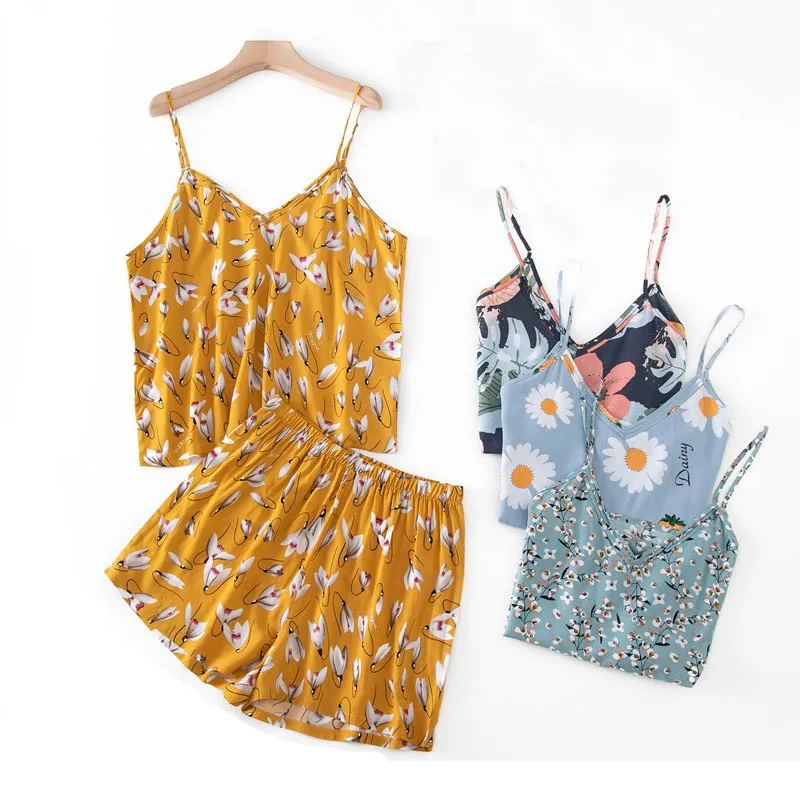 

Women's Summer Home Suit Adjustable Cotton Home Sleepwear Sexy Cute Sweet Cool Breathable Plus Size Pj Sets for Women