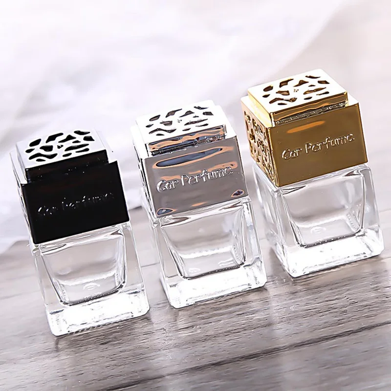 

Square Bottle Automobile Air Conditioner Perfume Clip Empty Glass Bottle Car Perfume Auto Air Freshener For Lady Car Ornaments