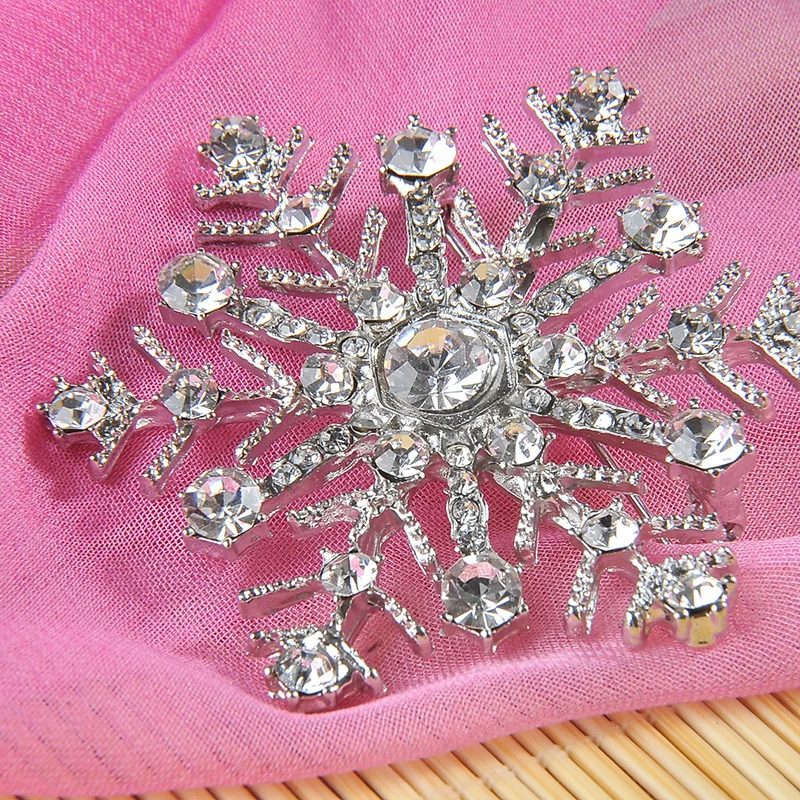 Из чистого белого и синего цвета стили к Стразы Брошь &quotСнежинка&quot сезон