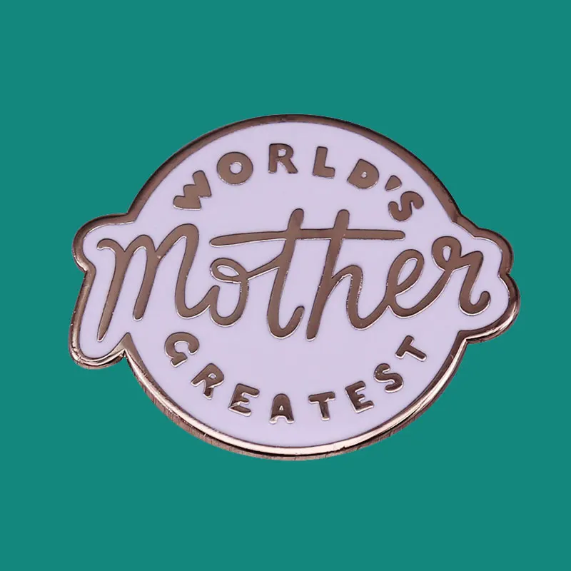 World's Greatest Mother Enamel Pins Brooch Collecting Circle Lapel Badges Men Women Fashion Jewelry Gifts Adorn Backpack Collar
