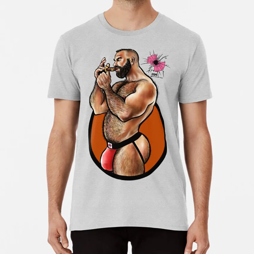 Bullethole сигары папа: дующий дым футболка гей интерес musclebear медведи пузырь большой