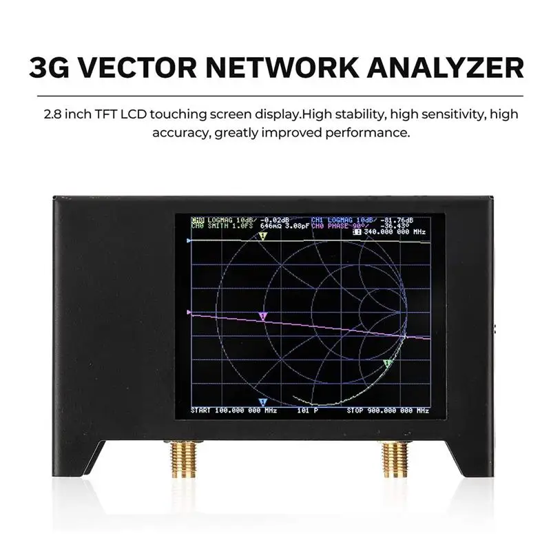 

2.8inch LCD Screen 3G Vector Network Analyzer SAA-2N NanoVNA V2 Antenna Analyzer Shortwave HF VHF UHF S-A-A-2 NanoVNA
