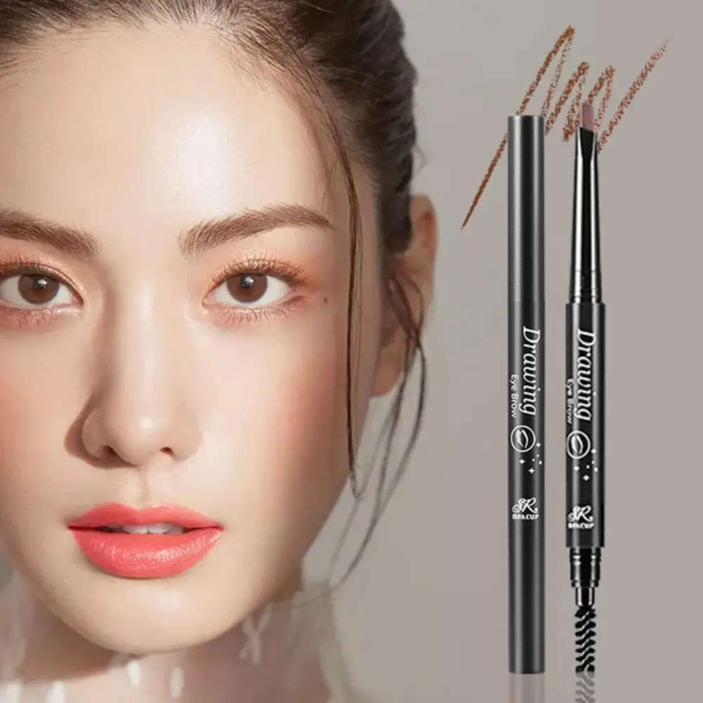 

Double Heads Automatic Eyebrow Pencil Waterproof Long-lasting Pen with Eyebrow Brush Eye Makeup Cosmetics Makeup Tools Dropship