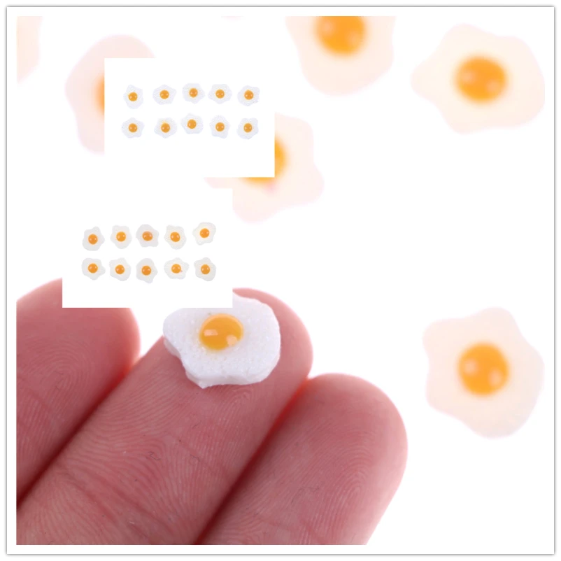

Diy S L Resin Fried Egg 1:12 White Egg Flatback Cabochons Dollhouse Miniature Food DIY Scrapbooking 10PCS