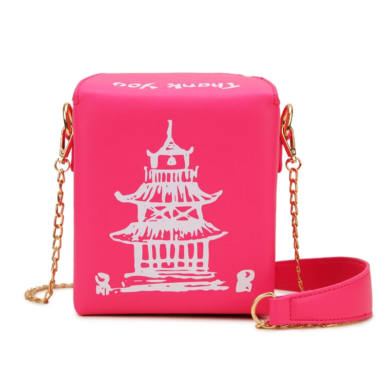

Takeout Box Candy Colors Leather Ladies Purses and Handbags Novelty Cute Women Shoulder Chain Bag Totes Crossbody Bag
