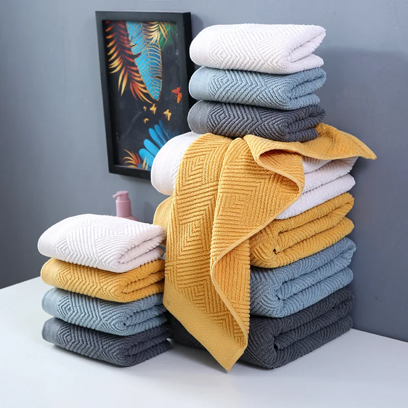 

100% Cotton Bath Face Towel Absorbent Adult Bath Towels Solid Color Soft Friendly Face Hand Shower Towel For Bathroom Washcloth