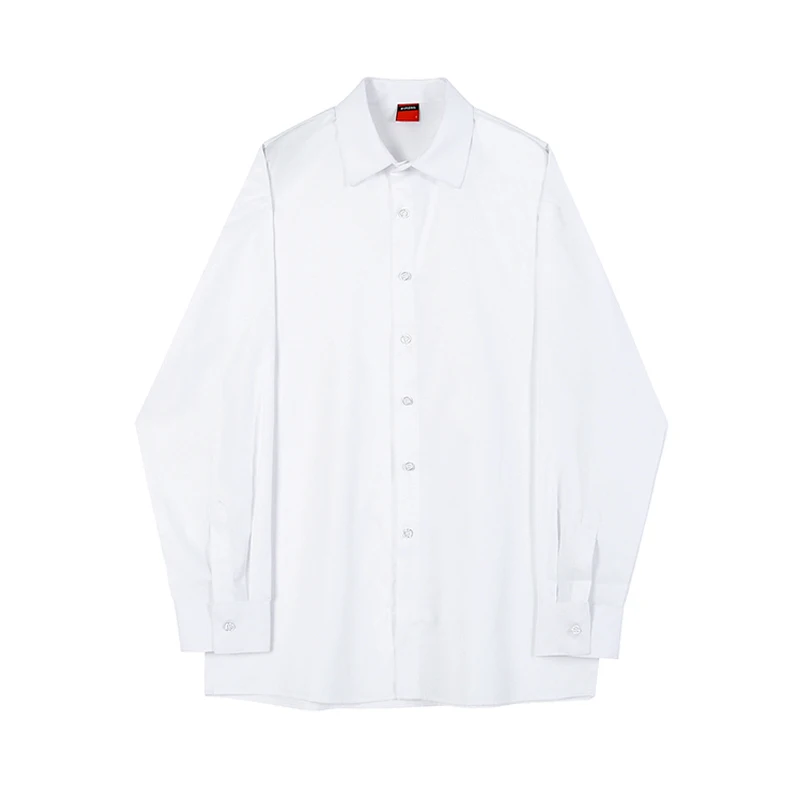

IEFB Men's Solid Color White Shirt Mans Long Sleeve Korean Fashion Handsome Loose Casual 2021 Spring New Casual Blouse 9Y588400