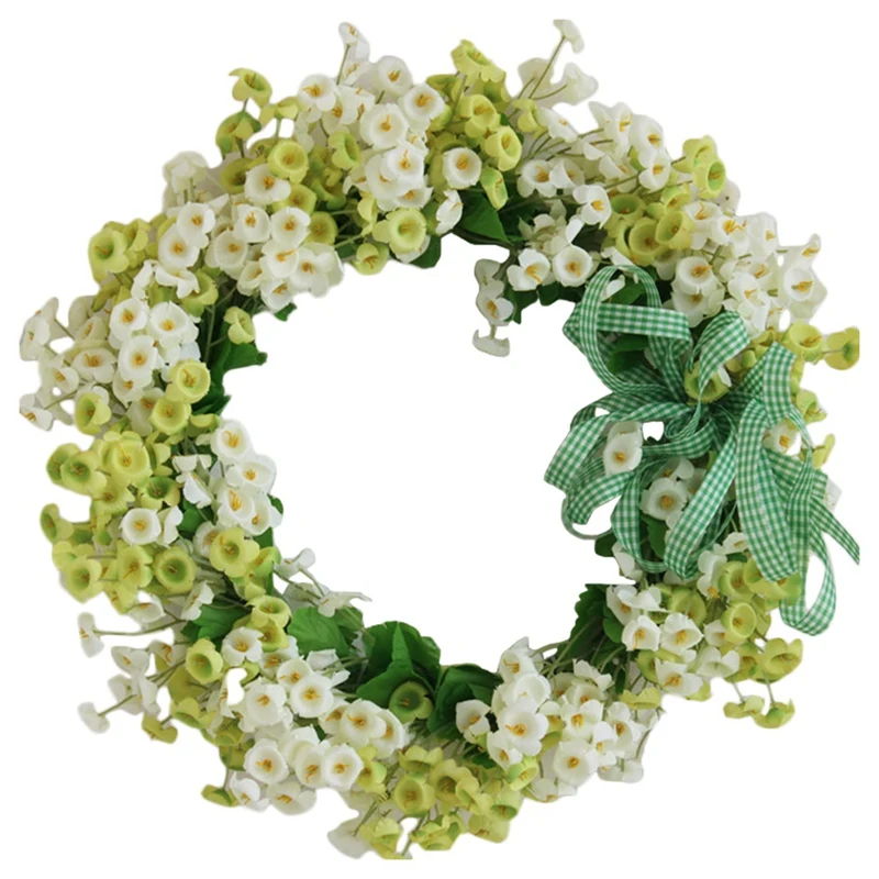 

Artificial Door Wreath Spring Handmade Flower Wreath for Front Door Wall Window Wedding Party Farmhouse Home Decor