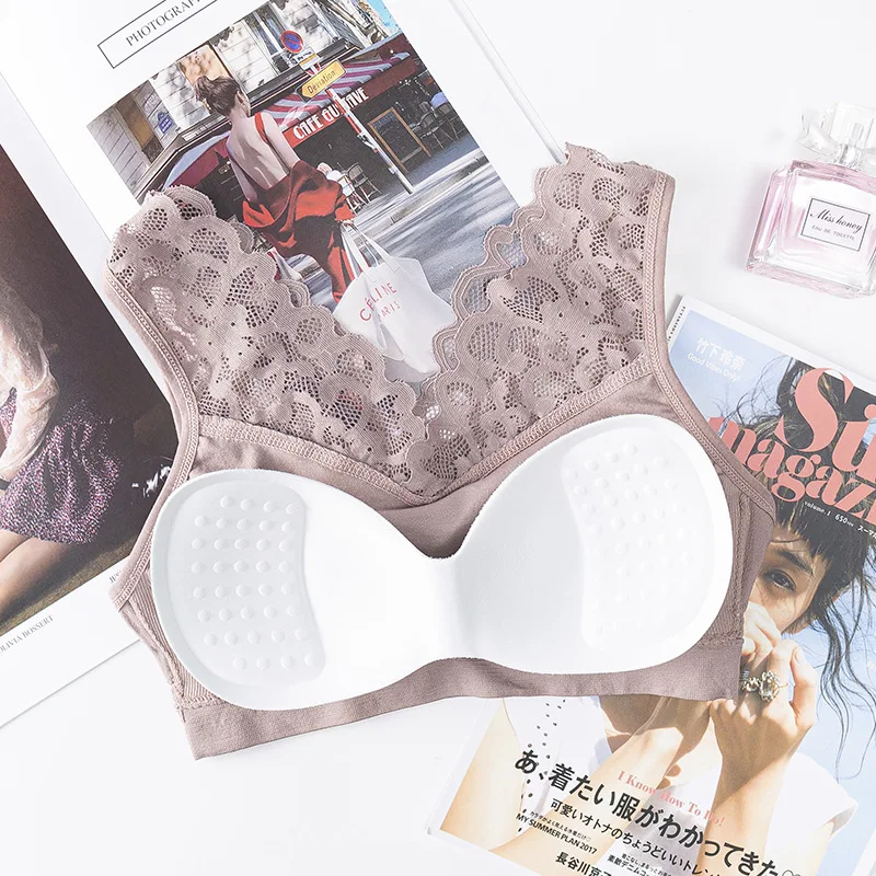 Привлекательный кружевной бюстгальтер CHRLEISURE женский без косточек с эффектом пуш