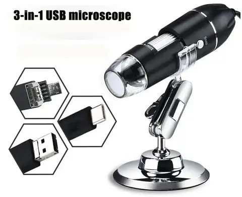 1000X Ручной цифровой USB-микроскоп, 8 светодиодный ных фонарей, электронный микроскоп, камера, микроскоп, лупа + Калибровочная линейка 40X-1000X