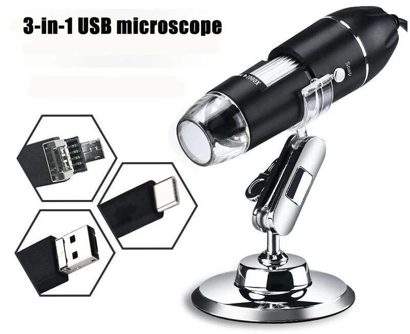 Портативный цифровой USB микроскоп 1000X 8 светодиодный электронный камера
