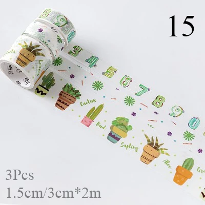 15 3 шт./кор. мультфильм печати лента Washi фрукты клейкой ленты DIY декоративная клейкая лента для дневник в стиле Скрапбукинг фото альбом декор - Цвет: 15