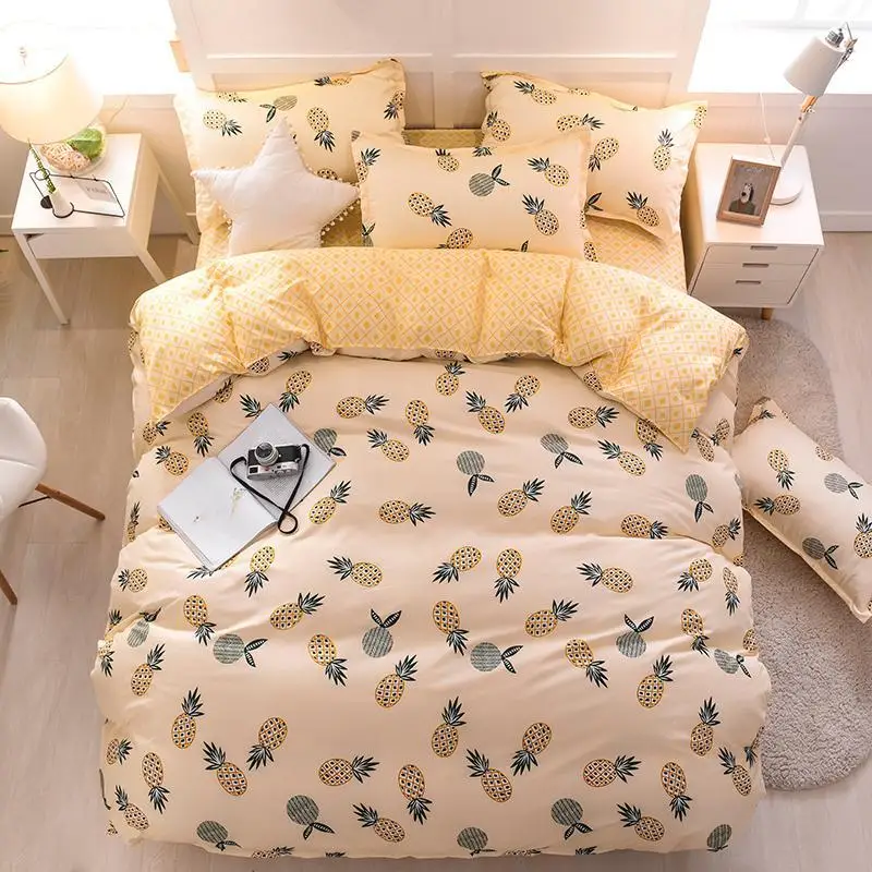 55 красное сердце листья постельное белье простынь и наволочки) с милым рисунком