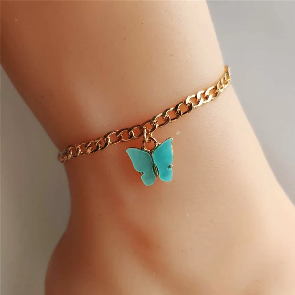 1 шт. женский браслет на лодыжку с подвеской-бабочкой | Украшения и аксессуары
