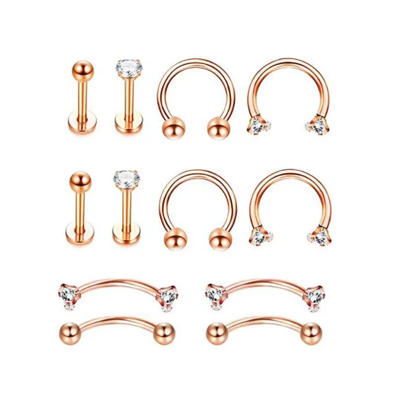 Серьга гвоздик для бровей 6 цветов|Украшения тела| |