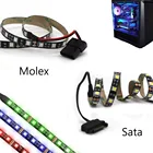 Светодиодная лента с разъемом SATA  Molex для ПК, 12 В постоянного тока