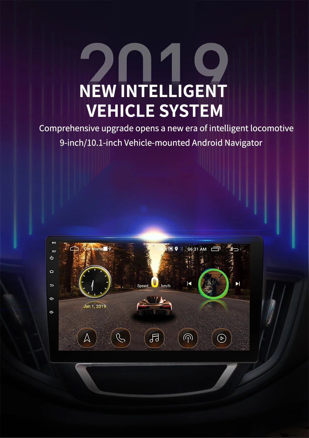 Car Radio Autoradio 10" Android 8.1 Wifi Car Stereo Radio Coche GPS Radio Carro Bluetooth Mirrorlink Samochodowe Reversing Cam