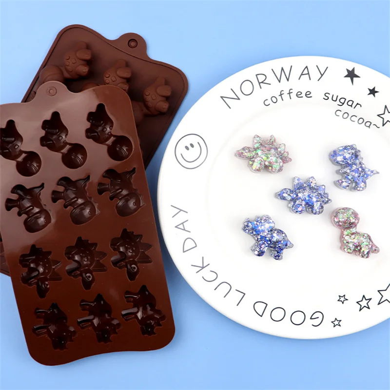 

Chocolate Animal Mold DIY Cute Dinosaur Cake Biscuit Baking Molds Sugar Candy Silicone Ice Tray Soft Moulds Kitchen Tools
