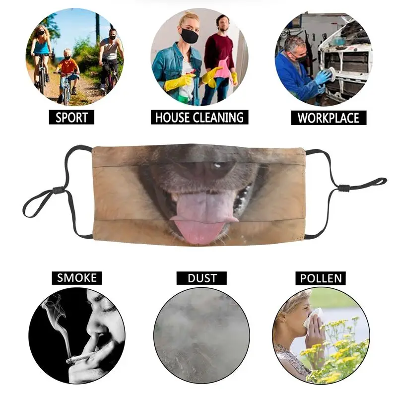 

German Shepherd Funny Mouth Mask Adult Men Dustproof Mask Protection Respirator Reusable Mouth Muffle