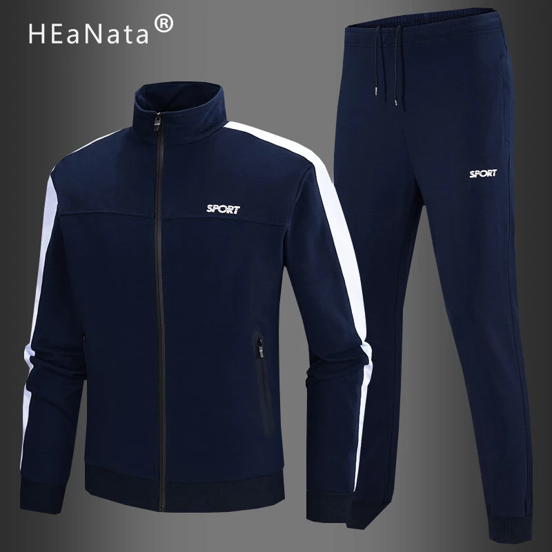 Мужская модная спортивная одежда наборы Осень зима Мужской Повседневный