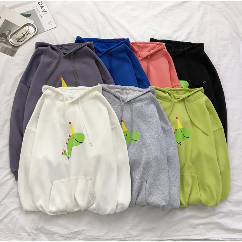 Забавные мужские толстовки с принтом динозавра Осенние теплые капюшоном