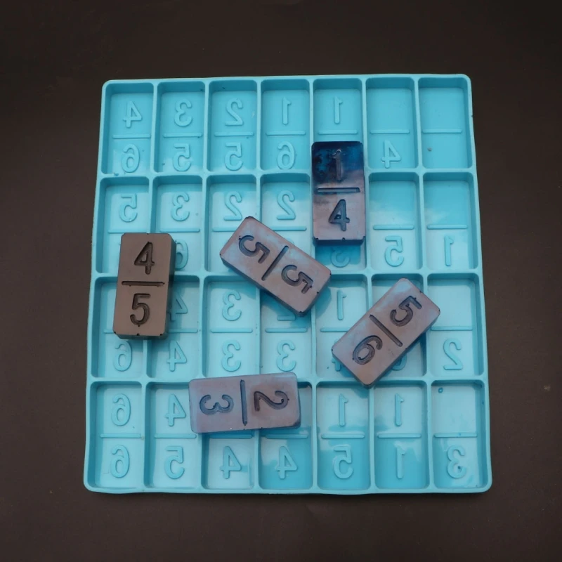 

83XF Domino Game Toys Epoxy Resin Mold Number Dominoes Casting Silicone Mould DIY Crafts Polymer Clay Jewelry Making Tools