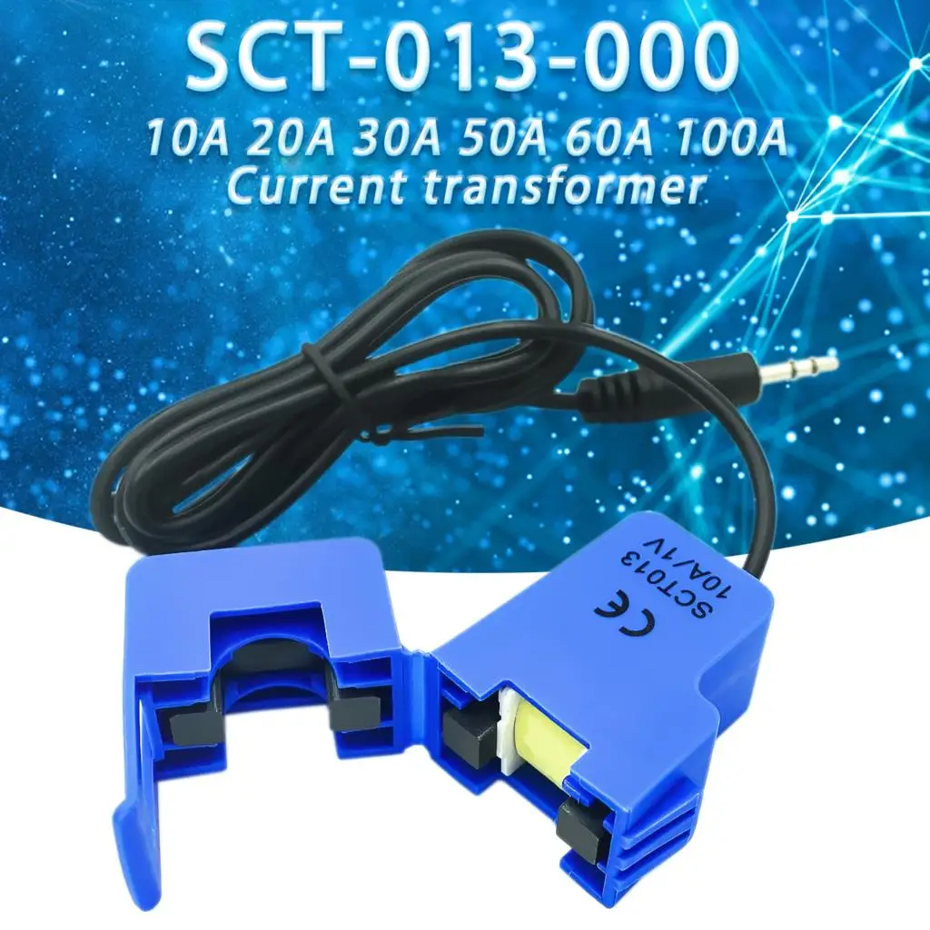 

10 шт. SCT-013-000 10A 20A 30A 50A 60A 100A неинвазивный Разделение сердечника трансформатора тока переменный ток сенсор