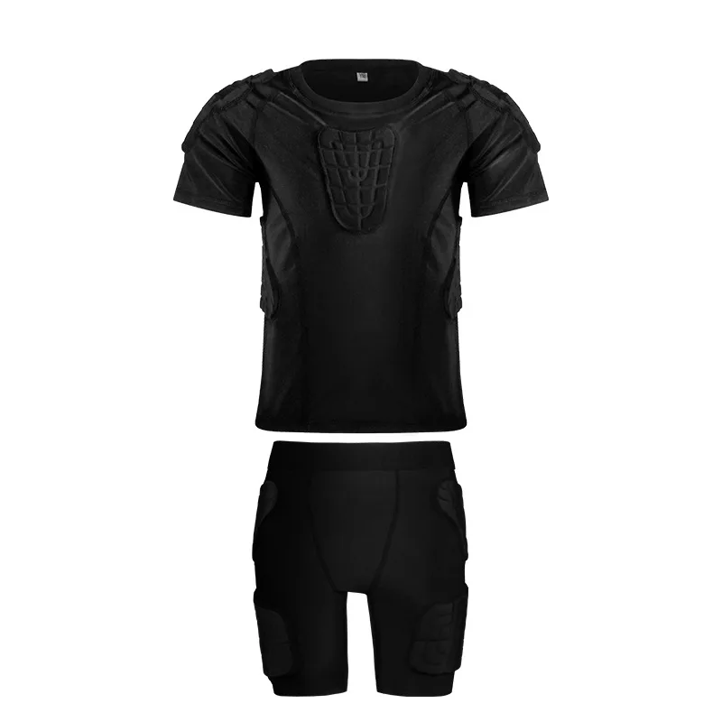 

Sports Shock Rash Guard Kids Boys Padded Shirt Soccer Basketball Protective Gear Chest Rib Guards Hips Protector Back Support