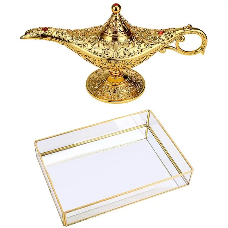 Классический металлический резной светильник желая чай масло горшок и золотой