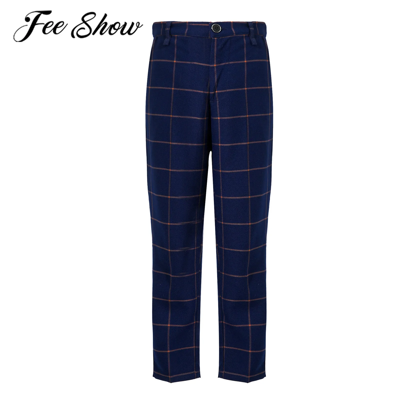 

2021 Plaid Pants For Kids Flower Boys Long Pants Teenagers Pants Wedding Party Gentleman Children's Clothing Boys Kids Clothes