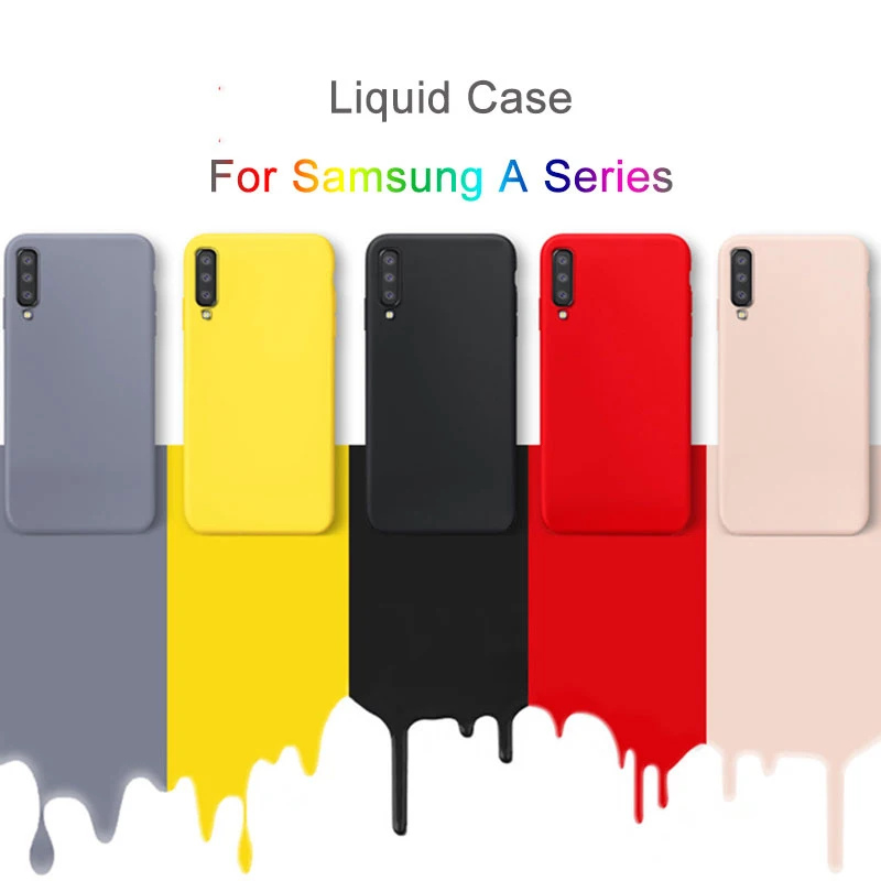 Жидкий силиконовый чехол для телефона для samsung Galaxy A 50 A70 A40 A30 A20E A20 A10 A7 M30 M20 M10 A50S A30S A10S Мягкий ТПУ чехол с мультипликационным рисунком