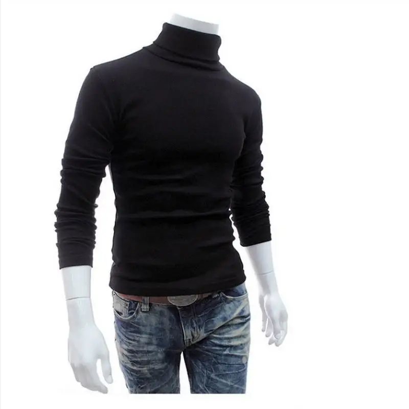 2022 New Autumn Winter Men'S Sweater Men'S Turtleneck Solid Color Casual Sweater Men's Slim Fit Brand Knitted Pullovers