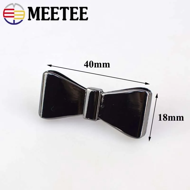 Meetee 4/10 шт. 40x18 мм металлическая фурнитура пряжка бант для обуви ювелирных изделий